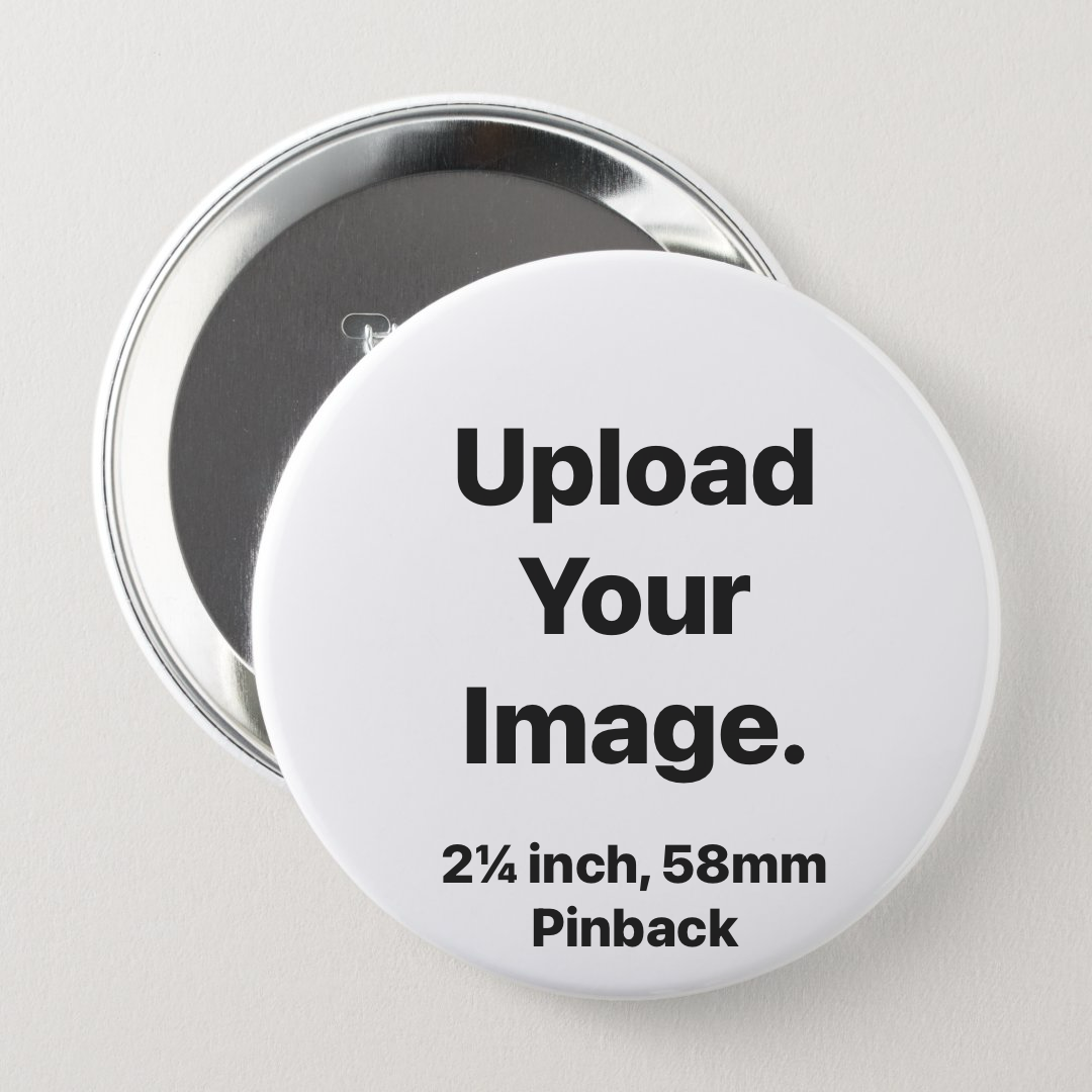 6-Set Custom Pin Button, Badge, Round 2¼ inch (58mm)